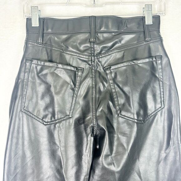 Abercrombie & Fitch Curve Love Vegan Leather Ankle Straight Pant 2 Short NWT - Picture 9 of 12
